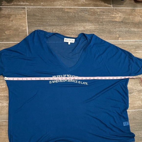 Wildfox Sheer Blue oversized puny Top - Picture 5 of 9